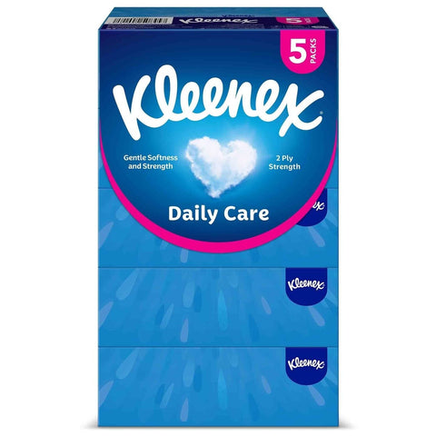 Kleenex Daily Care Facial Tissue 2-Ply 5 x 150 Sheets