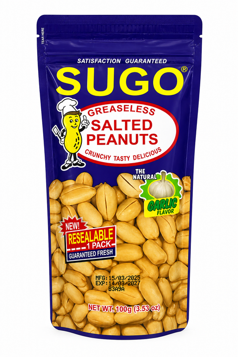 Sugo Greaseless Salted Peanuts Garlic Flavor 100g