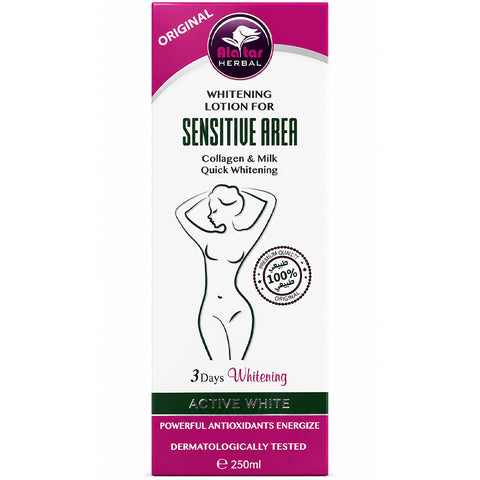 Alattar Herbal Whitening Lotion for Sensitive Area Collagen & Milk 250ml