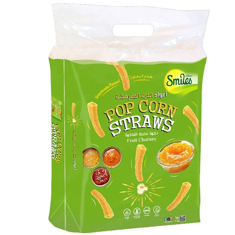 Fico Smiles Pop Corn Straw Fruit Chutney 20 Pcs 18 gm