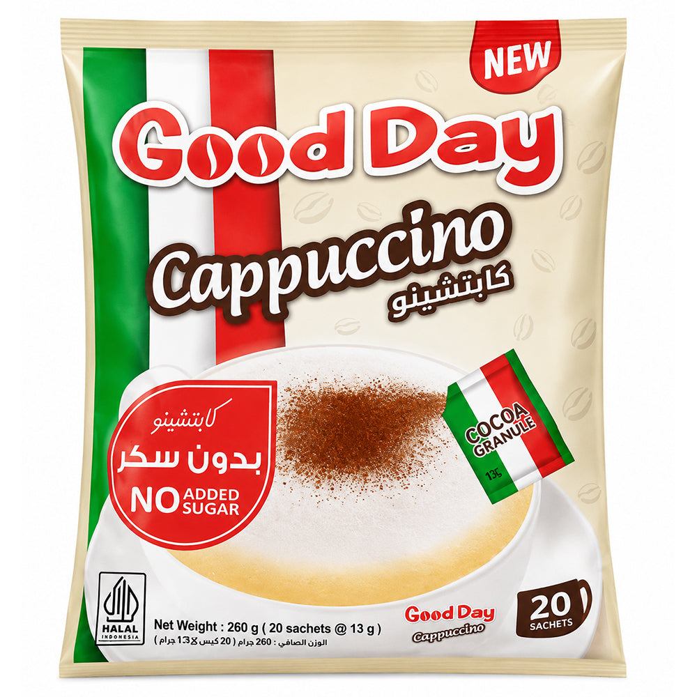 Good Day Cappuccino No Added Sugar 20 Sachets 260g in Kuwait