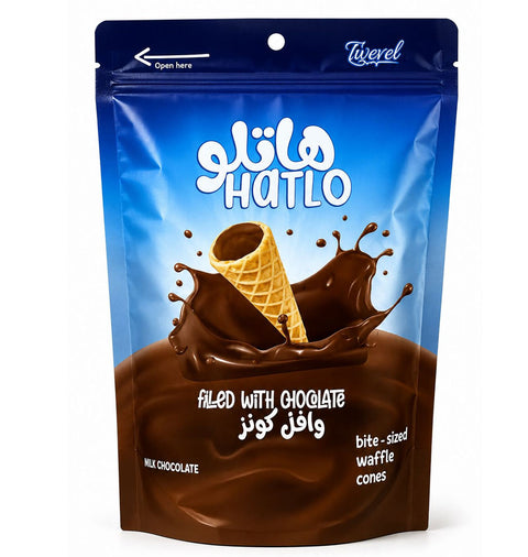 Hatlo Chocolate Filled Mini Wafer Cones 100g