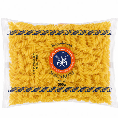 Kuwait Flour Mills Fusilli Macaroni No.20 500g