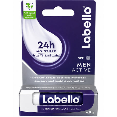 Labello مرطب شفاه للرجال أكتيف بمعامل حماية SPF 15 وزن 4.8 جم
