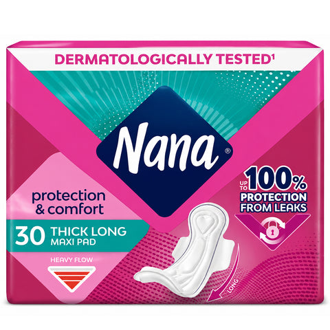 Nana Thick Long Maxi Pads 30 PCS Heavy Flow