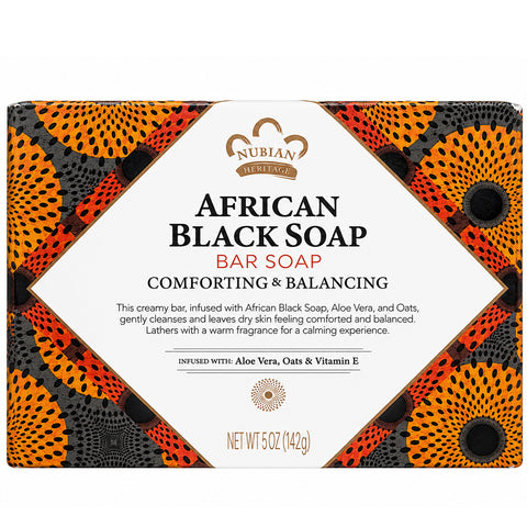 Nubian Heritage African Black Soap Bar – Comforting & Balancing 142g