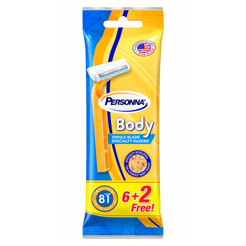 شفرات حلاقة Personna Body ذات الشفرة الواحدة 8 قطع 6+2 مجاناً