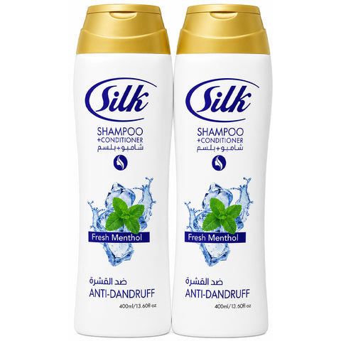 Silk Anti-Dandruff Shampoo + Conditioner Fresh Menthol 2x400ml